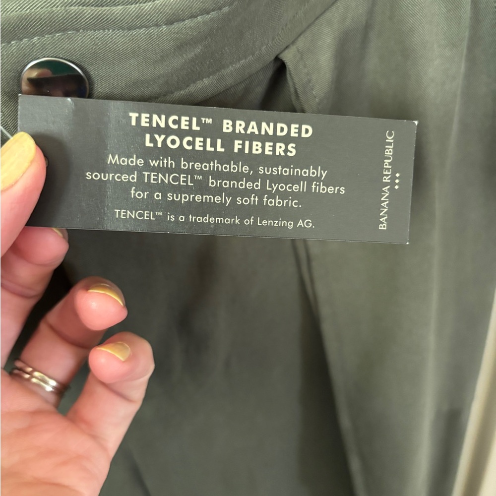 NWT BR factory Tencel Wide-Leg Pants- steel green - Picture 8 of 16